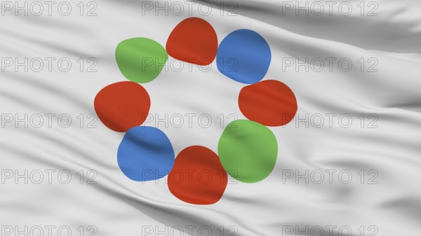Nanto City Flag, Country Japan, Toyama Prefecture, Closeup View