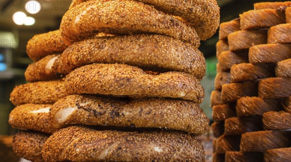 Turkish simits/bagels snack in the view