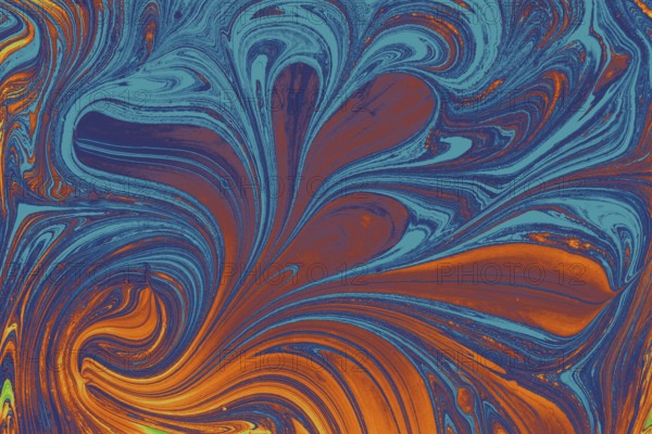 Abstract marbling floral pattern for fabric, tile design. background texture