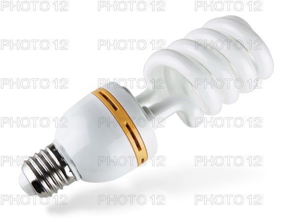 Economic light bulb over the white background