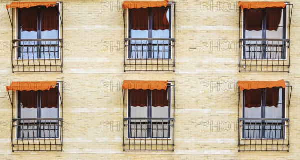 Closed Windows with Awnings Varna, Bulgaria, Europe