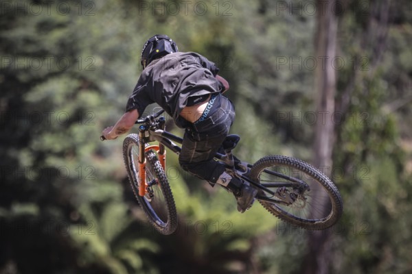 MAYDENA, AUSTRALIA, FEBRUARY 22: Riders practice ahead of Red Bull Hardline Tasmania on February 22, 2024 in Maydena, Australia, Oceania