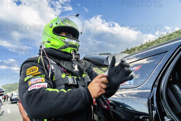 NHRA driver, Matt Hagan, prepares to qualify for the Dodge Power Brokers NHRA Mile-High Nationals in Morrison, CO, USA, North America