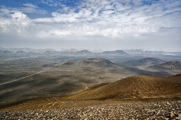Landmannalaugar in summertime in a cloudy day, Iceland, Europe