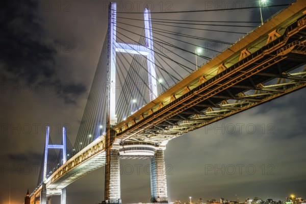 Night of Yokohama Bay Bridge (taken from Daikokufuto). Shooting Location: Yokohama-city kanagawa prefecture