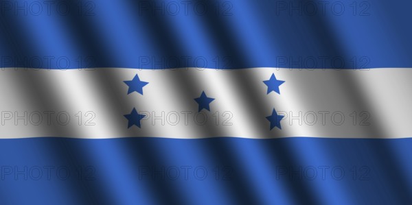 The Honduran flag flying in the wind