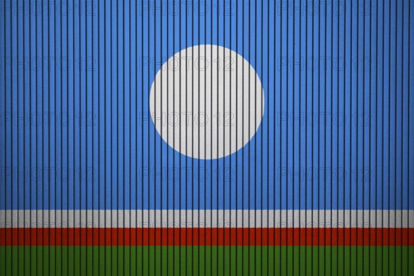 Sakha Flag painted on the cracked grunge concrete wall