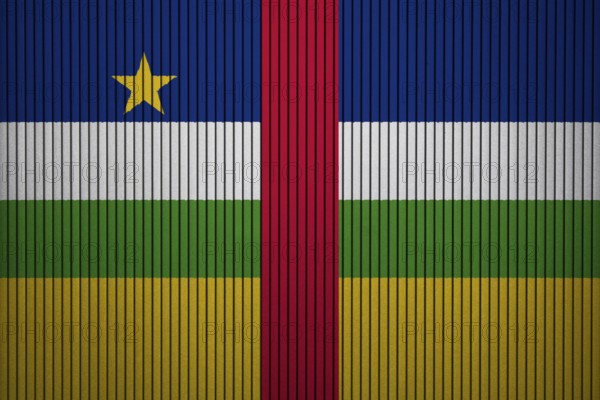 Central African Republic flag painted on the cracked grunge concrete wall