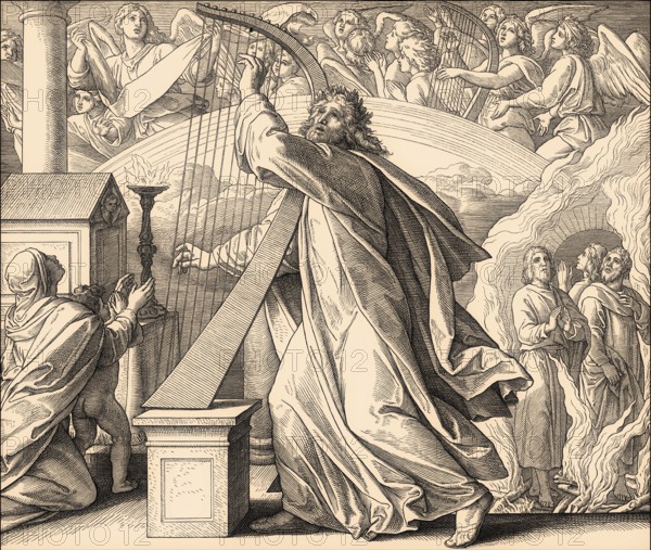 David the Psalmist, Old Testament, by Julius Schnorr von Carolsfeld