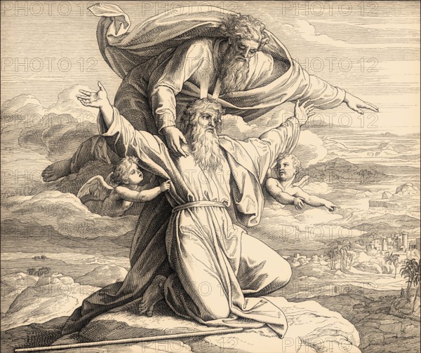 God shows Moses the Promised Land, Old Testament, by Julius Schnorr von Carolsfeld, 1860