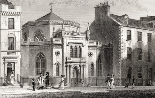 St George's Chapel, York Place, Edinburgh, Scotland, 19th century, from Modern Athens by Th. H. Shepherd