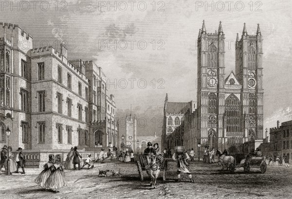 Westminster Abbey and Westminster Hospital, London, England, 19th century