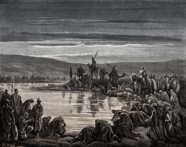 Gideon choosing his soldiers, Old Testament, Gustave Doré, 1863