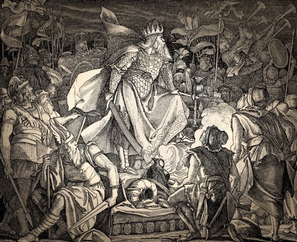 Attila the Hun after the Battle of the Catalaunian Plains, on June 20, 451 AD