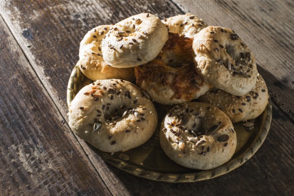 Bagels in a tray