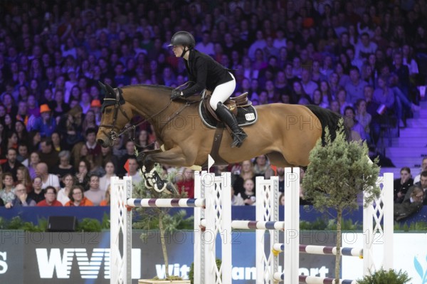 Aura Vasama of Finland of competes in 1.60m FEI Jumping World Cup at Jumping Amsterdam in Amsterdam, The Netherlands, Europe