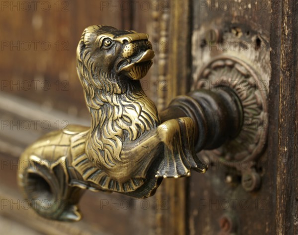 Vintage aged door handle in Tallinn, Estonia, Europe