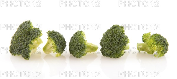Fresh stumps brocoli vegetables isolated over white