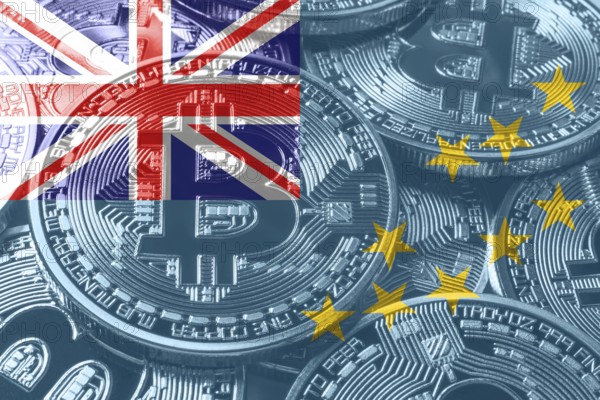 Tuvalu bitcoin flag, national flag cryptocurrency concept black background