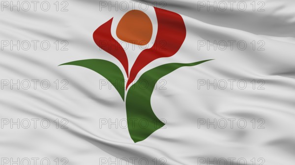 Soo City Flag, Country Japan, Kagoshima Prefecture, Closeup View, 3D Rendering