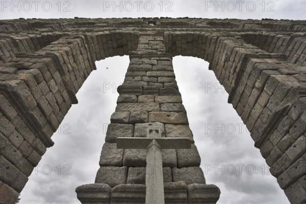 Aqueduct in the Spanish Segovia of times of Roman empire