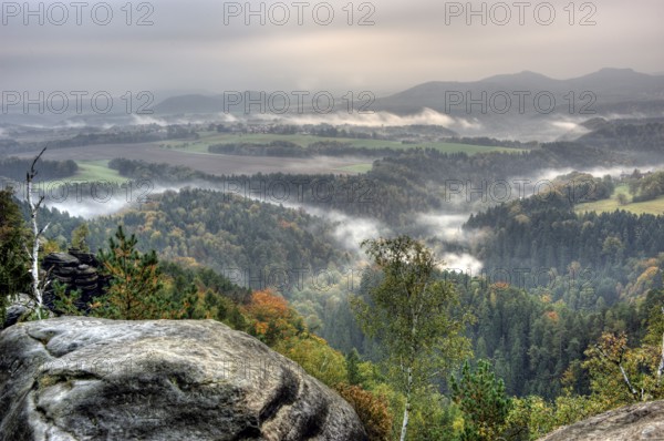 View from the Waitzdorfer Aussicht, Saxon National Park Switzerland