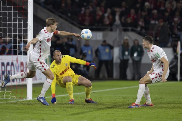 Timo Hübers (1.FC Köln, Defence, #4), Marvin Schwäbe (1.FC Köln, Goalkeeper, #1), DFB Pokal: 1.FC Köln, Holstein Kiel on 29/10/2024 at the RheinEnergieStadion in Cologne Germany . (DFL/DFB REGULATES PROHIBIT ANY USE OF PHOTOGRAPHS AS IMAGE SEQUENCES AND/OR QUASI-VIDEO), RheinEnergieStadion, Cologne, North Rhine-Westphalia, Germany, Europe
