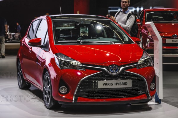 FRANKFURT - SEPT 2015: Toyta Varis Hybrid presented at IAA International Motor Show on September 20, 2015 in Frankfurt, Germany, Europe