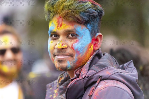 Hindus, Christians and members of all faiths gathered in Victoria Park to celebrate Holi, the festival of colours in London, Ontario, Canada, North America