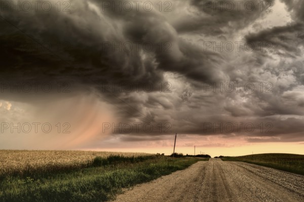 Storm Clouds Canada rural countryside Prairie Scene Sunset