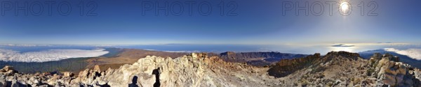 360 degree panorama from the peak of the Teide vulcano on Tenerife