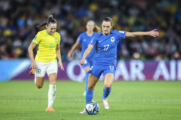 BRISBANE, AUSTRALIA, JULY 29: Lea Le Garrec of France whilst playing Brazil at the FIFA Women's World Cup Australia New Zealand 2023 at Brisbane Stadium on July 29, 2023