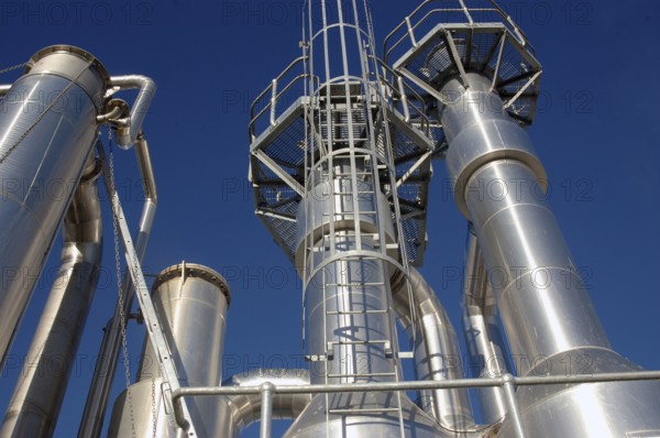 Towers at an oil refinery