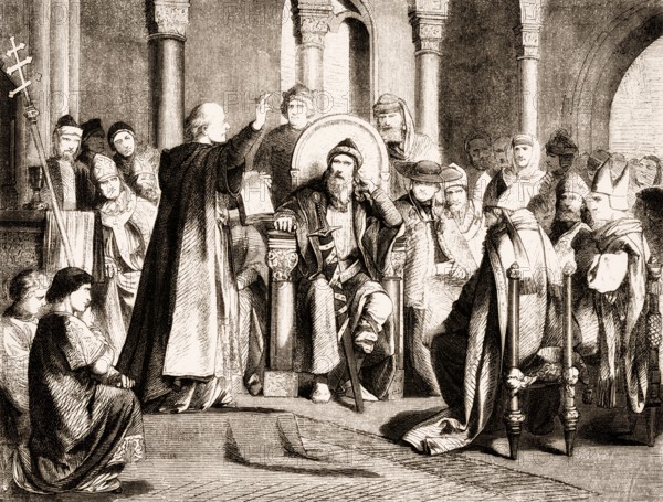 Charlemagne and the oath of purgation of Pope Saint Leo III, accused of adultery and perjury, Rome, on 23 December 800