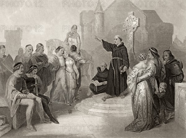 Pope preaching the Crusade, 11th Century