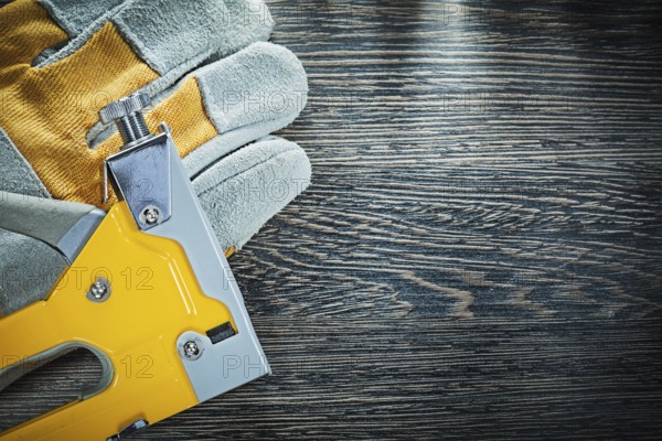 Construction staple gun protective gloves