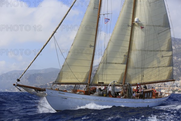 Historic sailing yacht classic yacht Orlanda, Monaco Classic Week 2017, La Belle Classe, organised by the Yacht Club Monaco YCM