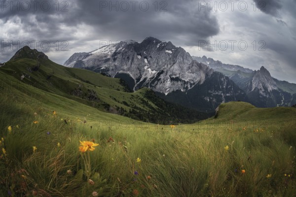 Marmolada mountains ridge, Val di Fassa, Italian Dolomites