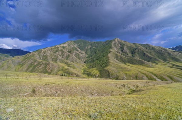 Mountain landscape, the valley of the river Katun, Altai, Russia, Europe