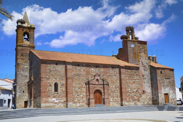 Monasterio church San Pedro apostol by via de la Plata way in extremadura of spain