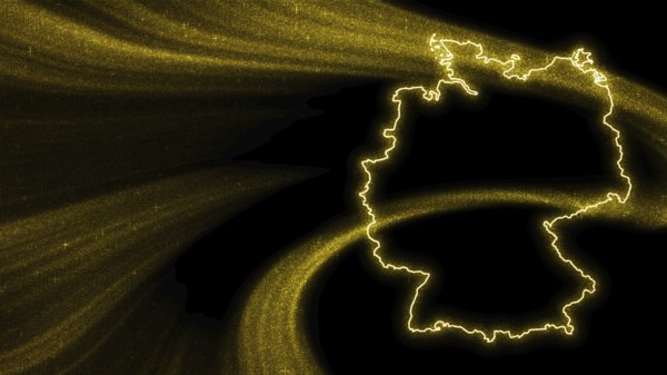 Map of Germany, Gold glitter map on dark background