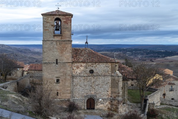 The church and Museum of Holy Trinity in the historic town of Atienza in Guadalajara, Spain. Overcast day