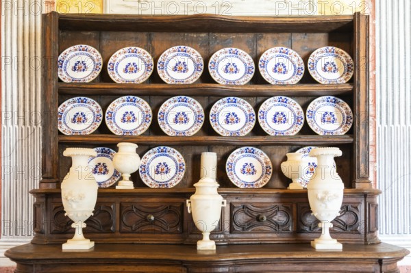 Old pottery collection, antique Italian porcelain, retro decoration from '800