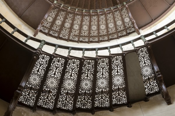 Binz on Rügen, Granitz hunting lodge, built between 1837 and 1846 by Johann Gottfried Steinmeyer on behalf of Prince Wilhelm Malte I zu Putbus, staircase with cast-iron staircase