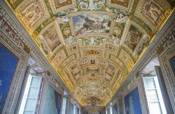 Beautiful details of the ceiling at the Vatican Museum