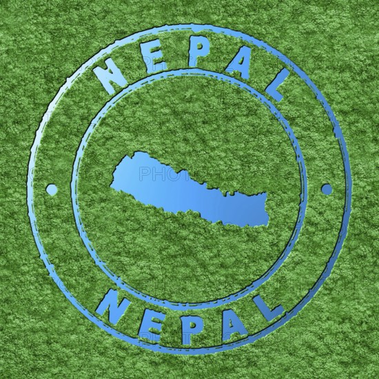 Map of Nepal, Forest with Water Map, CO2 Reduction