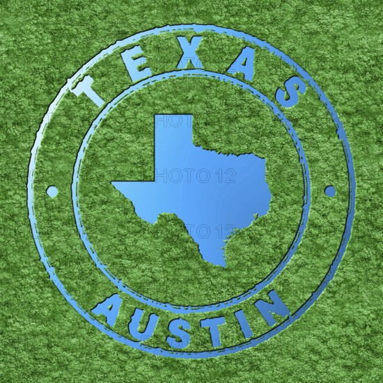 Map of Texas, Forest with Water Map, CO2 Reduction