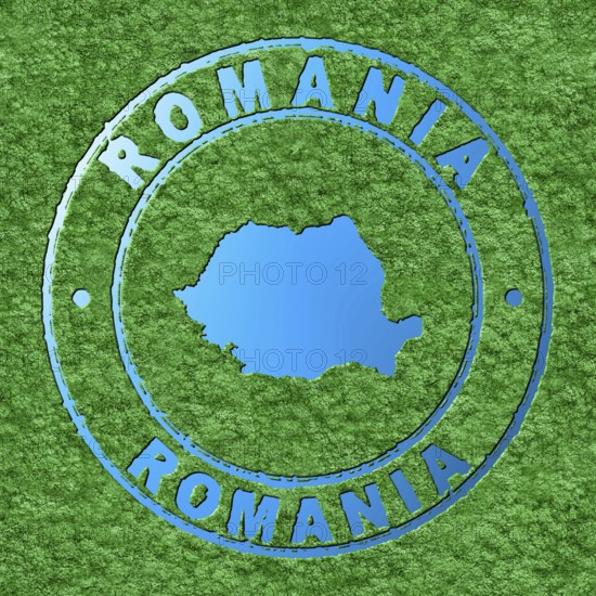 Map of Romania, Forest with Water Map, CO2 Reduction