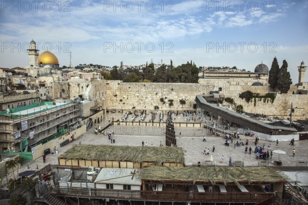 Jerusalem, Israel. The Western Wall of the Temple between prayers