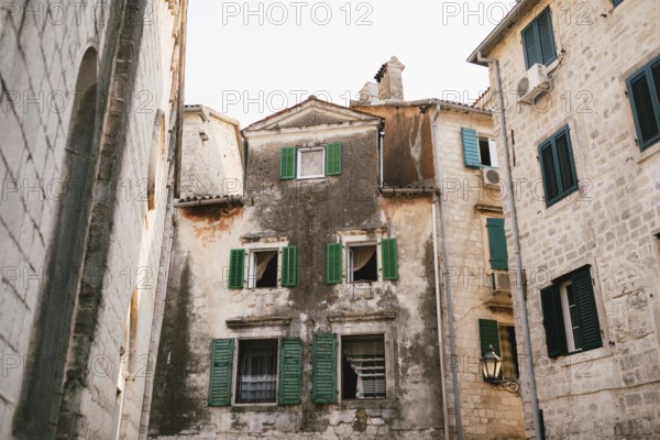 Architecture of a beautiful old town, closeup view.Tourism and travel concept